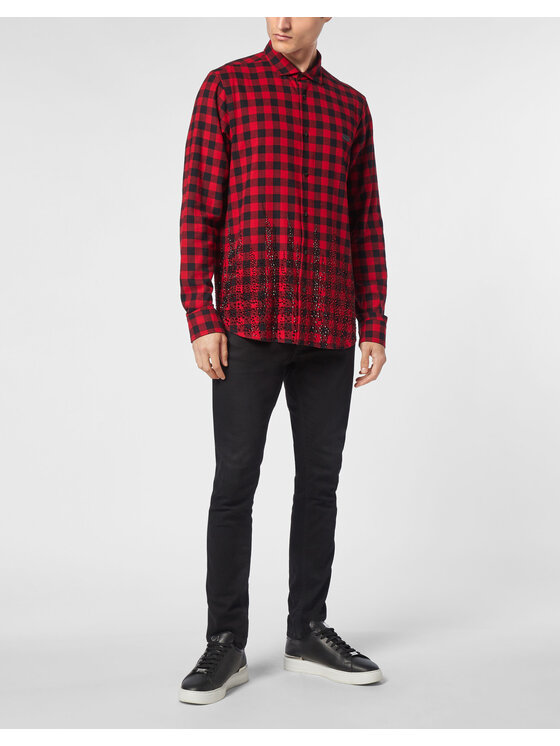 PHILIPP PLEIN PHILIPP PLEIN Košeľa 14665 Červená Fitted Fit