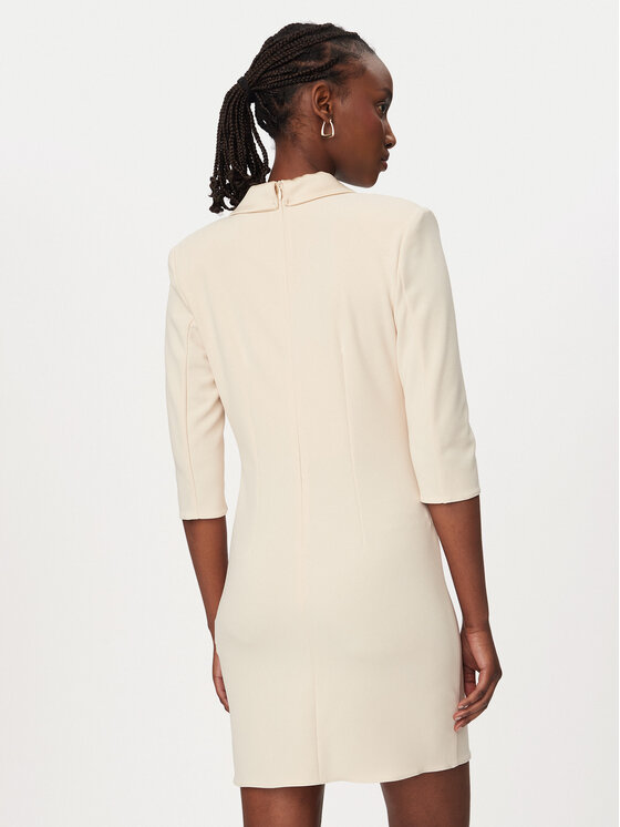 Rinascimento Rinascimento Koktejlové šaty CFC0128109003 Béžová Slim Fit