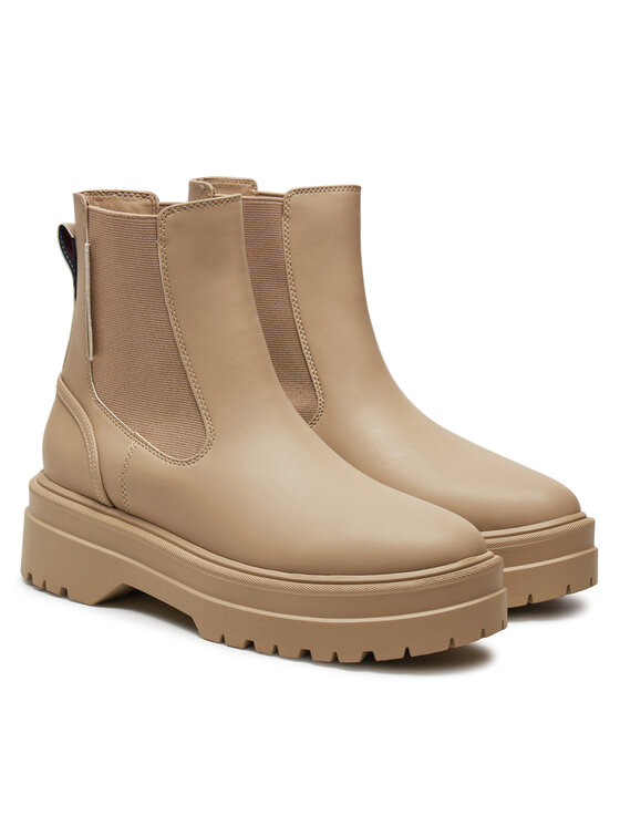 Tommy Hilfiger Tommy Hilfiger Klassische Stiefeletten Chelsea FW0FW08162 Beige