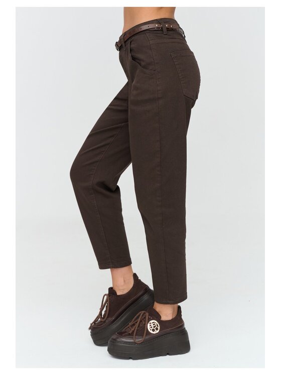 Makadamia Makadamia Jeansy C91 Brązowy Loose Fit