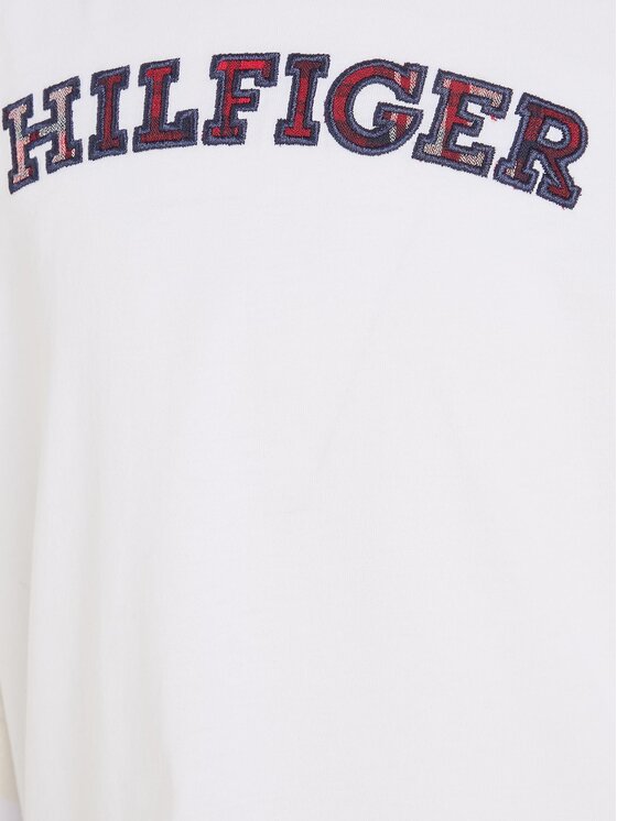 Tommy Hilfiger Tommy Hilfiger Tričko Monotype Tartan KG0KG07804 Biela Regular Fit