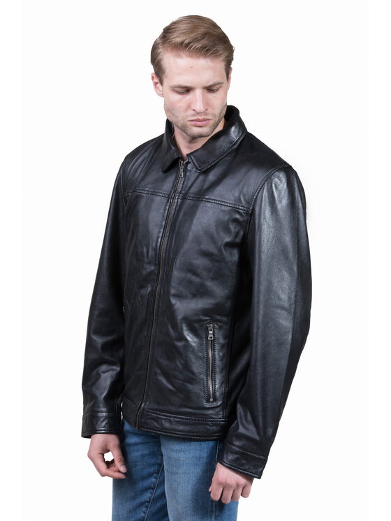 David Ryan David Ryan Kurtka skórzana VITO Czarny Regular Fit