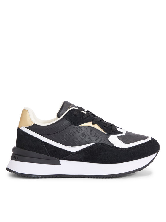 Tommy Hilfiger Sneakersy Lux Monogram Runner FW0FW07816 Čierna