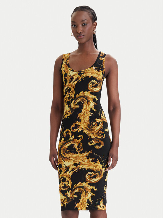Versace Jeans Couture Rochie de zi 80HAO946 JS533 Negru Slim Fit