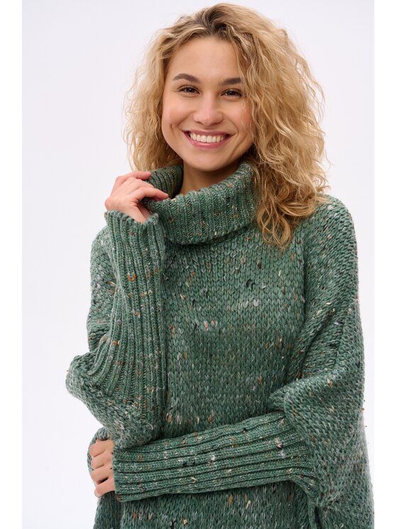 blue shadow blue shadow Sweter Tris Zielony Regular Fit