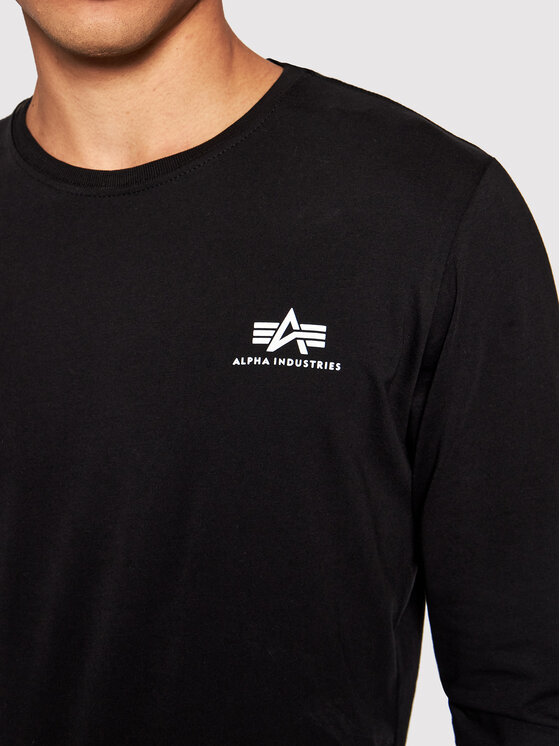Alpha Industries Alpha Industries Longsleeve Basic Small Logo 198517 Czarny Regular Fit