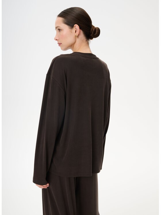 LEBRAND LEBRAND Longsleeve Anthony Brązowy Regular Fit