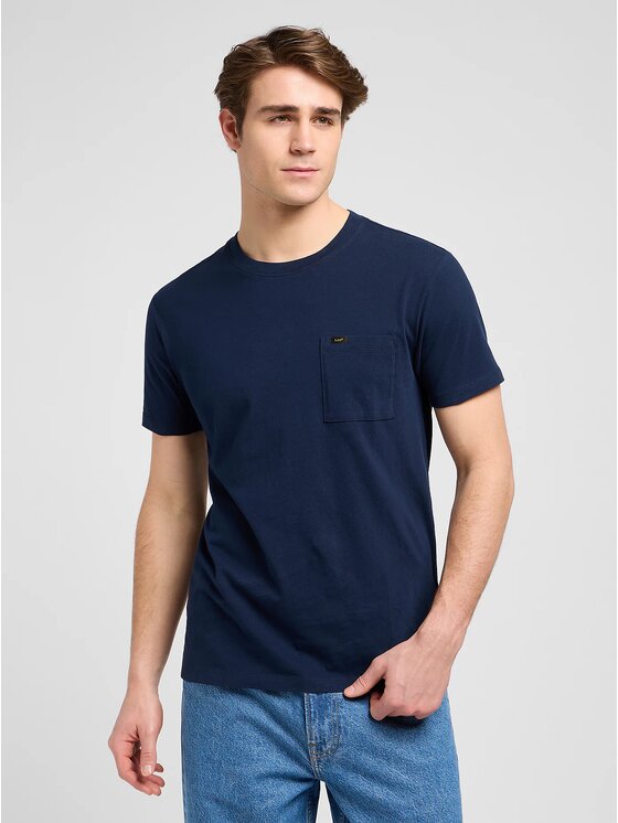 Lee Lee T-Shirt ULTIMATE POCKET TEE Niebieski Comfort Fit