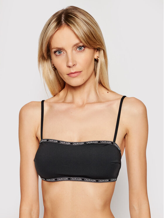 Calvin Klein Swimwear Bikini partea de sus Bandeau KW0KW01274 Negru