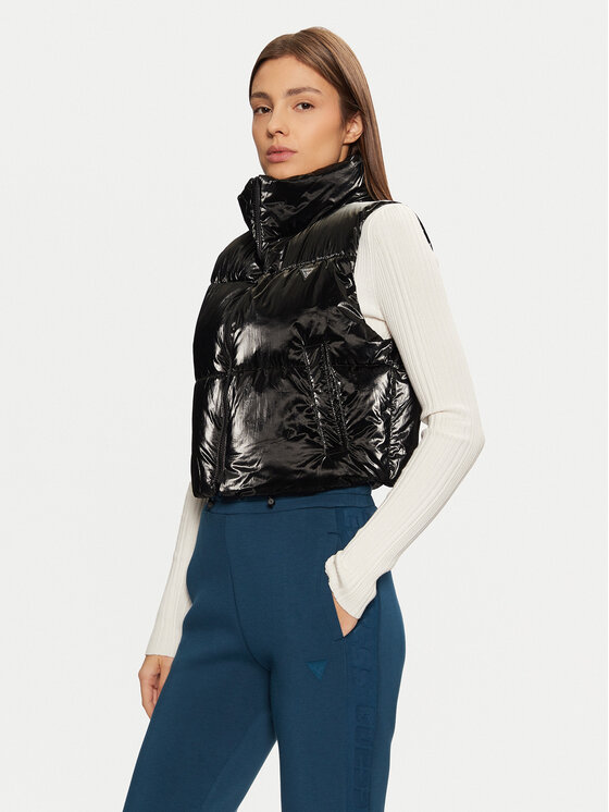 Guess Guess Αμάνικο Μπουφάν V5RL00 WGUJ0 Μαύρο Regular Fit