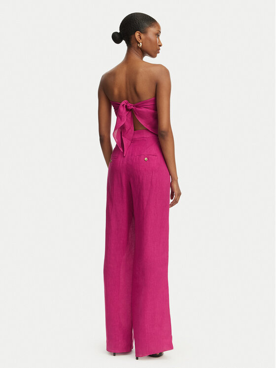 Marella Marella Medžiaginės kelnės Solista 2613131114 Rožinė Relaxed Fit