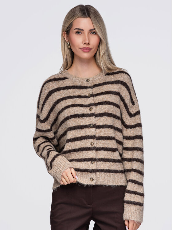 Ombre Ombre Svetr OW-SW-E0029 Béžová Relaxed Fit