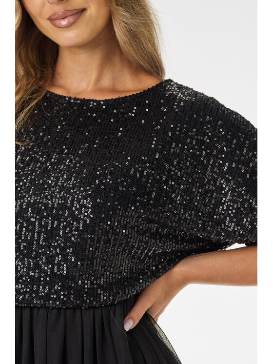 Awama Awama Sukienka wieczorowa A689 Czarny Basic Fit