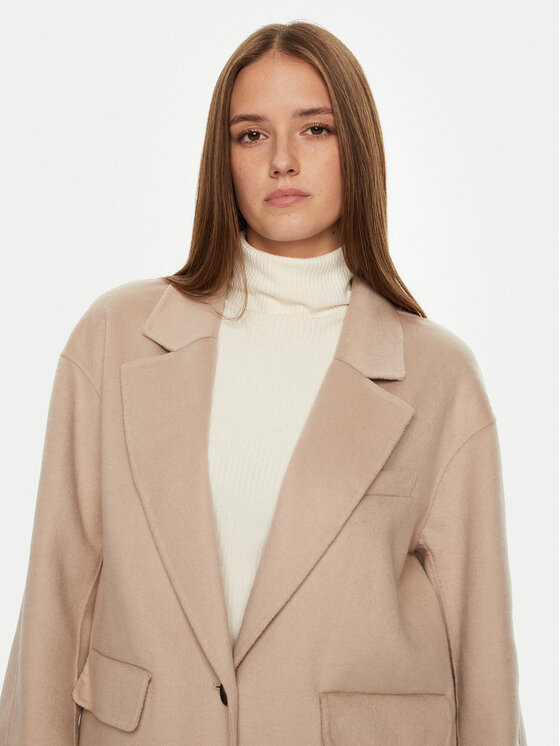 American Vintage American Vintage Μάλλινο παλτό Dadoulove DADO17KH24 Μπεζ Oversize