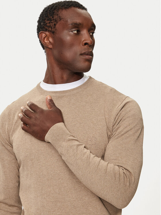 INDICODE INDICODE Пуловер Wildman 35-697 Бежов Regular Fit