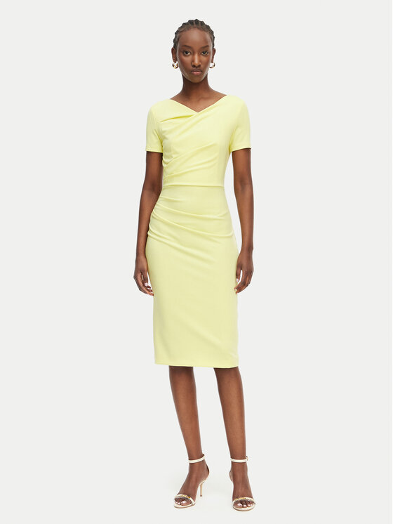 Rinascimento Rinascimento Coctailkleid CFC0129420003 Gelb Slim Fit