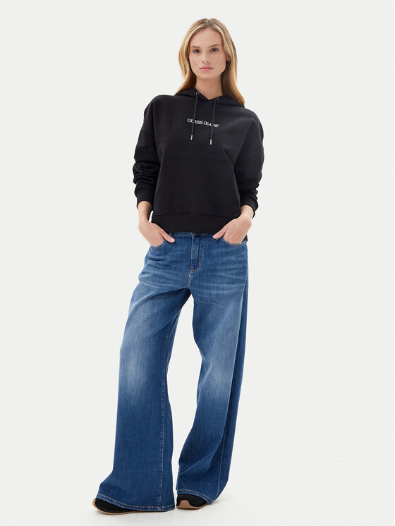 Guess Jeans Guess Jeans Bluză W5RQ27 K68I4 Negru Oversize