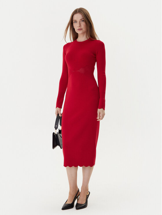 TWINSET TWINSET Trikotāžas kleita 252TP3040 Sarkans Slim Fit
