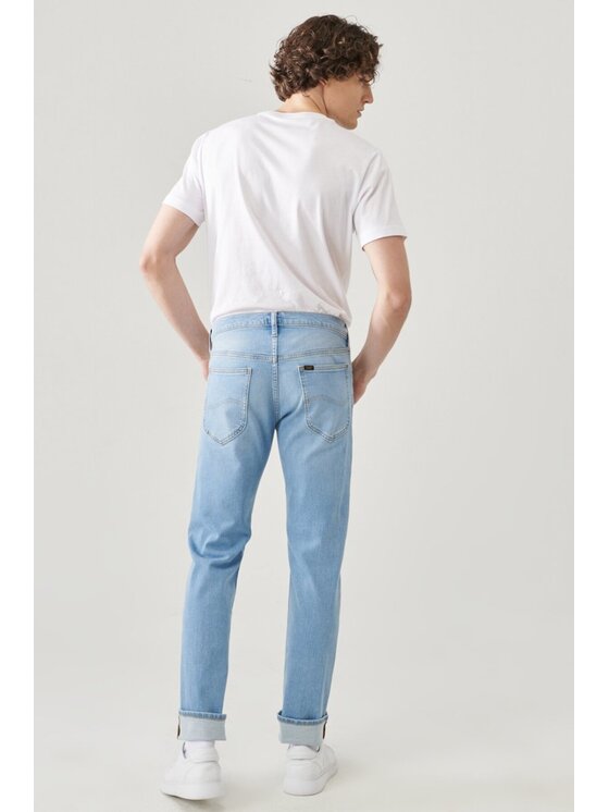Lee Lee Jeansy DAREN ZIP FLY Niebieski Straight Fit