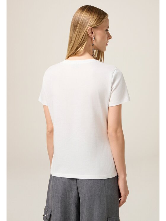 Oltre Oltre T-Shirt G095J004550N0S1 Biały Regular Fit