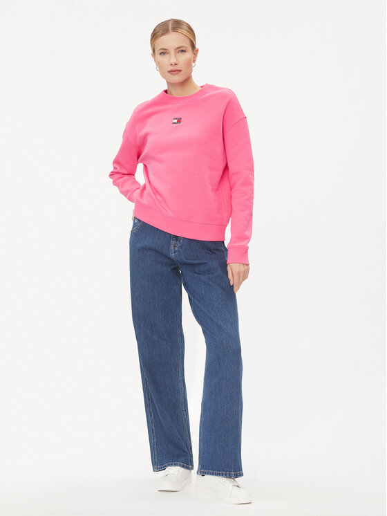 Tommy Jeans Tommy Jeans Jopa Badge DW0DW17325 Roza Boxy Fit