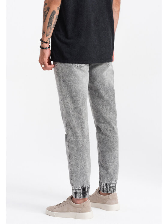 Ombre Ombre Jeansy OM-PADJ-0150 Šedá Slim Fit
