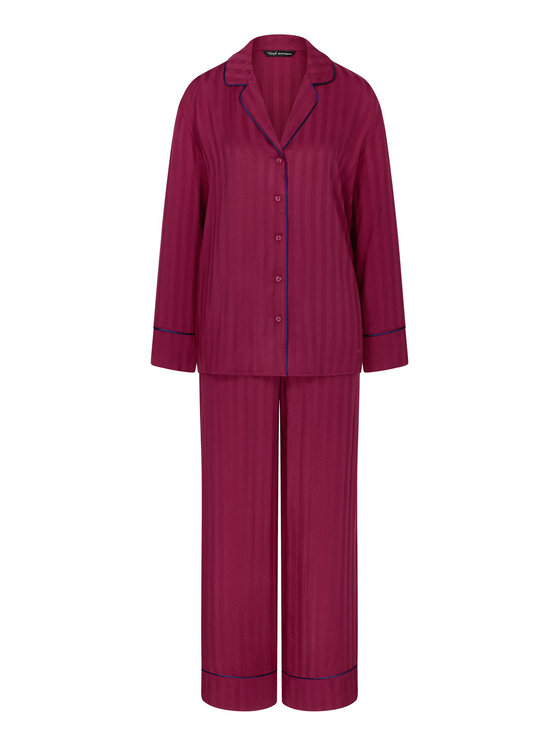 Triumph Triumph Pyjama Amourette Jacquard 10225073 Dunkelrot Relaxed Fit