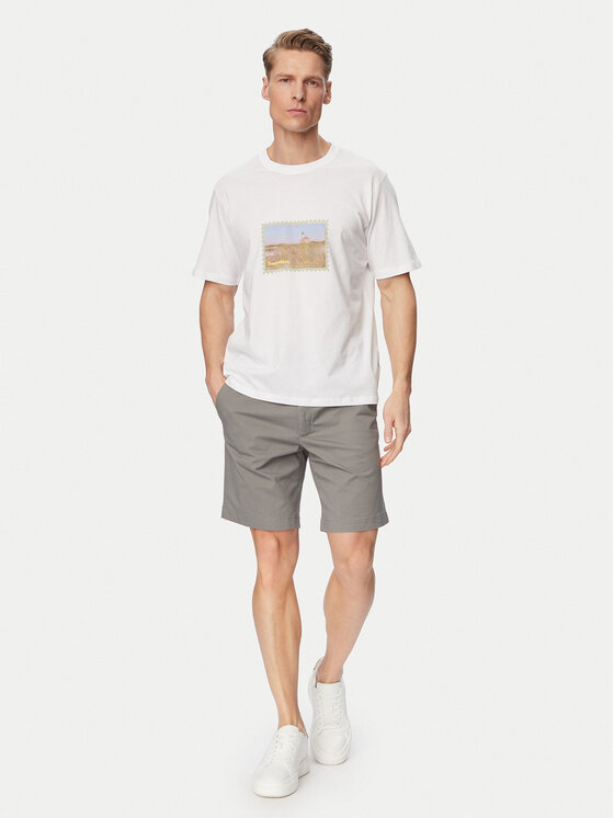 Jack & Jones Jack & Jones Majica Montauk Photo 12290890 Bela Regular Fit