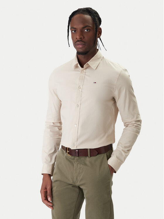 Tommy Jeans Tommy Jeans Košeľa Original DM0DM04405 Béžová Slim Fit
