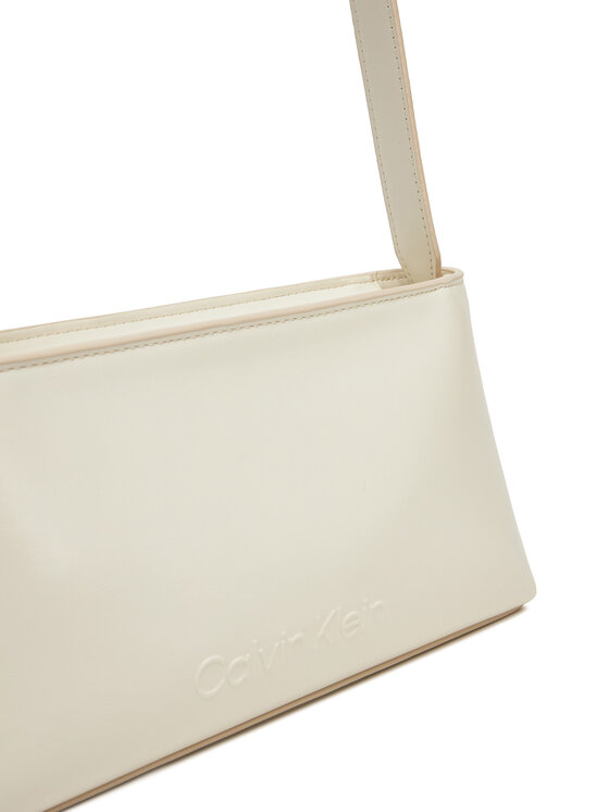 Calvin Klein Calvin Klein Torebka Embossed Logo Shoulder Bag K60K612550 Écru