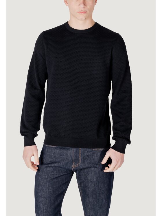 Antony Morato Antony Morato Maglione REGULAR FIT WITH LOGOED METAL BADGE Nero Regular Fit
