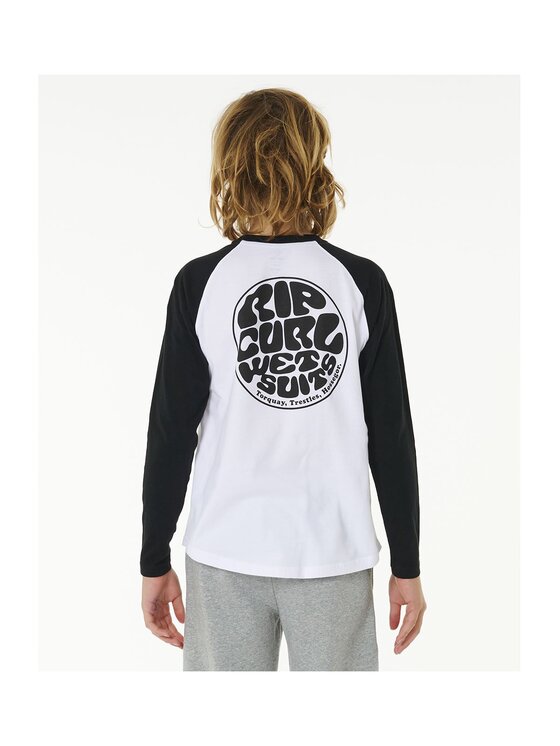 Rip Curl Rip Curl T-Shirt Wettie Icon Ls Tee -Boy Biały Standard Fit