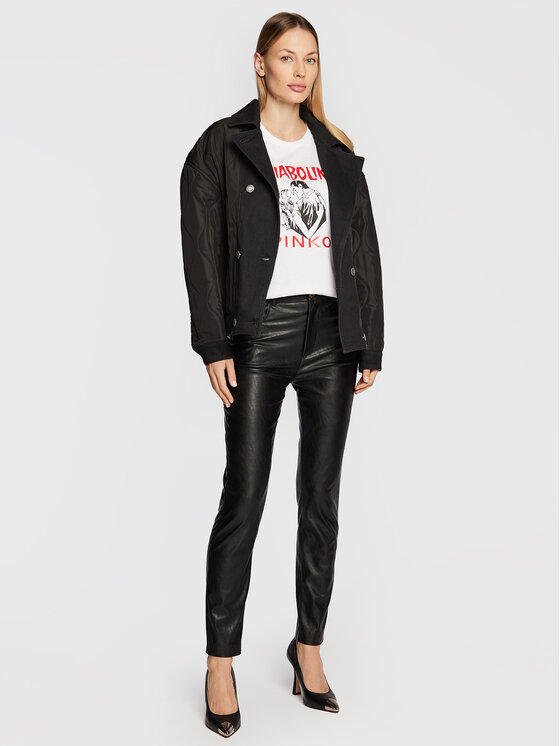 PINKO PINKO Demisezoninė striukė Crocchio 1J110W A0A2 Juoda Regular Fit