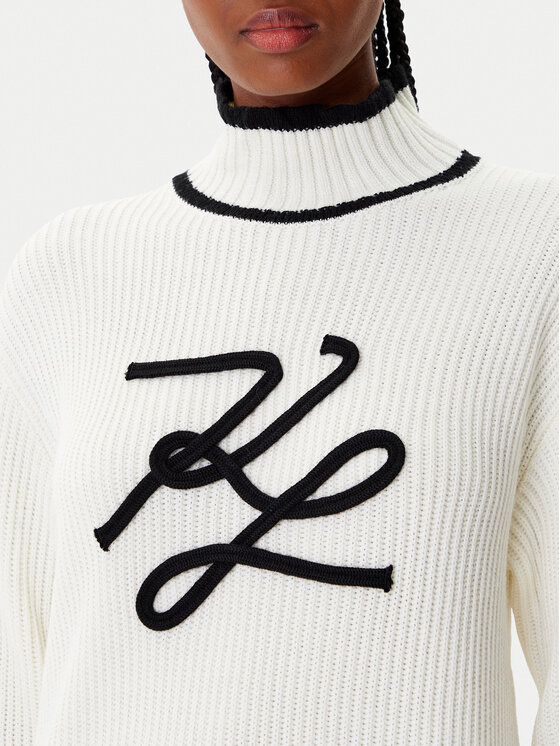 KARL LAGERFELD KARL LAGERFELD Гольф A4W18051 Білий Regular Fit