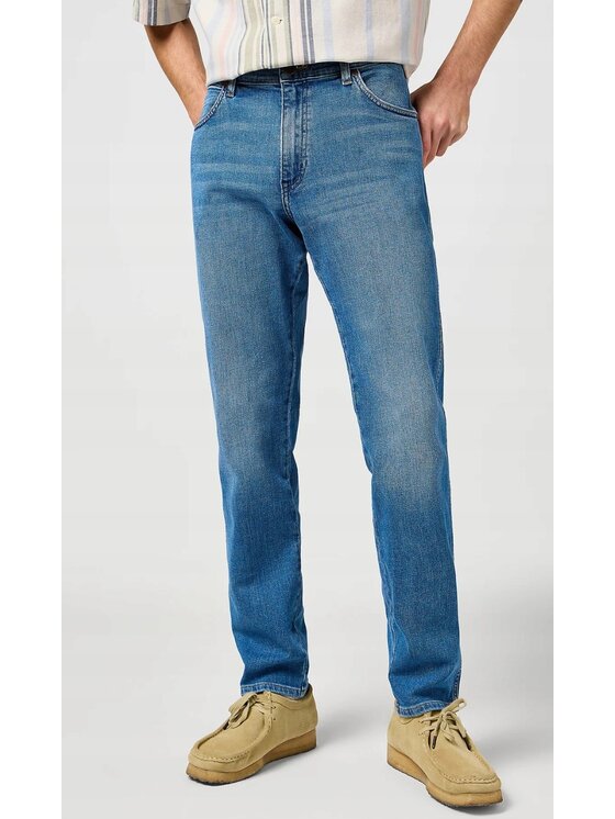 Wrangler Wrangler Jeansy River Niebieski Tapered Fit