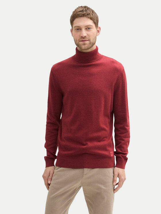 Rollkragenpullover Tom Tailor, Größe S Rot 1042456