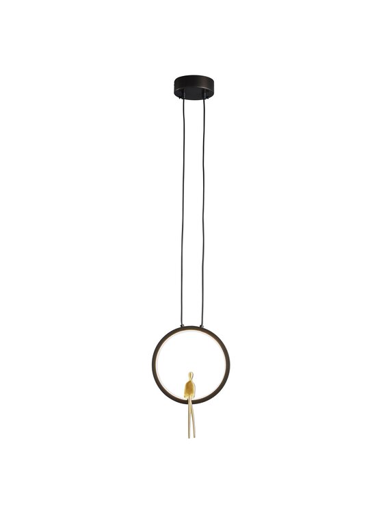 MIAhome MIAhome Lampa wisząca AMICI led czarno złota 27 cm Czarny