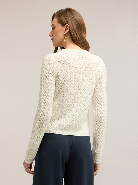 Motivi Motivi Sweter M121W003811N0S1 Biały Regular Fit