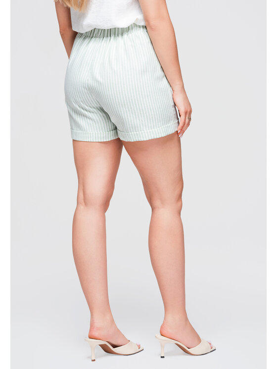 Ombre Ombre Szorty materiałowe OW-ST-E0005 Zielony Relaxed Fit