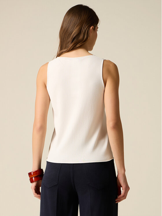 Oltre Oltre Sweter M527J005299N011 Biały Slim Fit
