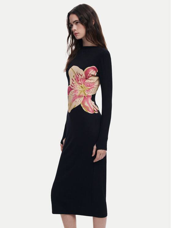 Desigual Desigual Haljina za svaki dan 25SWVKX1 Crna Slim Fit