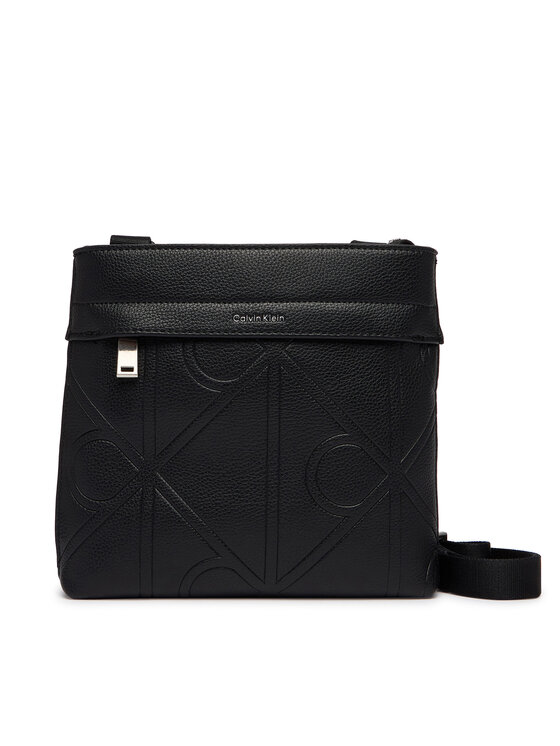 Calvin Klein Calvin Klein Torbica za okrog pasu Emblem Emboss Slim Flatpack LV04D3370G Črna