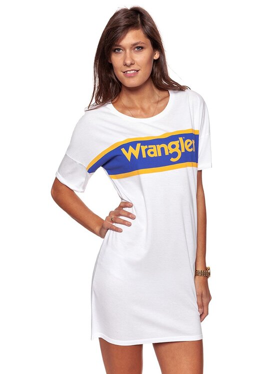 Wrangler Wrangler Vestito da giorno B&Y TEE DRESS Bianco Regular Fit