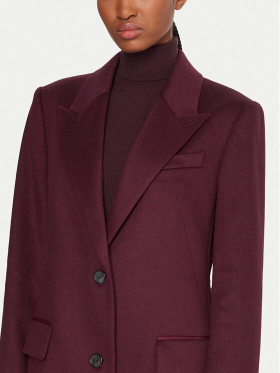 BOSS BOSS Vlněný kabát Classin 50548371 Fialová Regular Fit