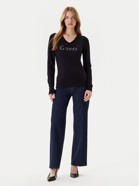 Guess Guess Πουλόβερ W5YR24 Z2NQ2 Μαύρο Regular Fit