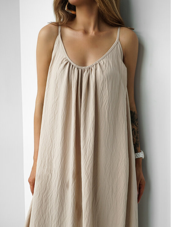 LilaLou LilaLou Letné šaty Gypsy Béžová Oversize