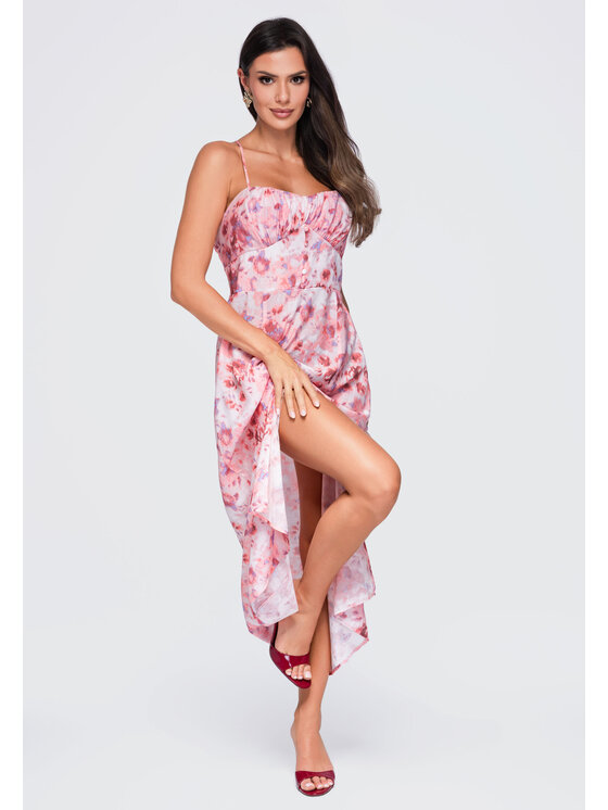 Ombre Ombre Sukienka wieczorowa OW-DLR-E0019 Różowy Regular Fit