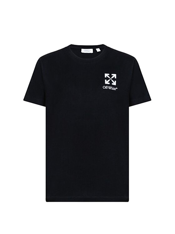 Off-White Off-White T-Shirt OMAA027S26JER00B Czarny Regular Fit