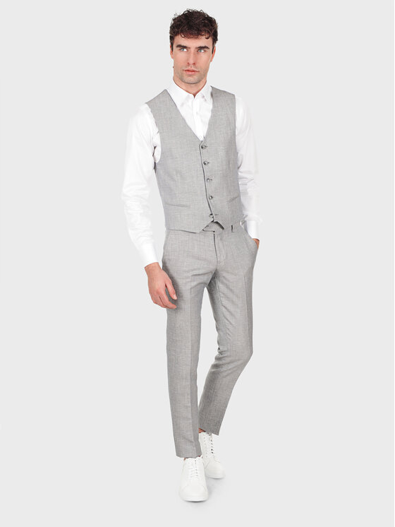 Evenemen Evenemen Spodnie garniturowe OVO BEIGE Szary Slim Fit