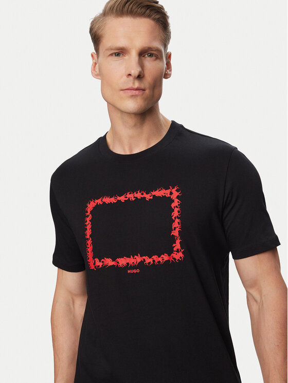 HUGO HUGO T-Shirt Duhorse 50557684 Schwarz Regular Fit